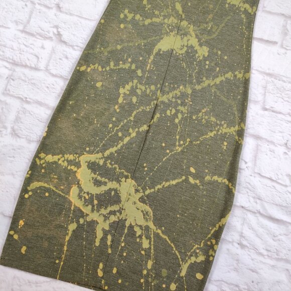 One of a Kind Zebra Dress Bleach Painted Reverse Dyed Bodycon Y2K Artcore Racer - Picture 6 of 12